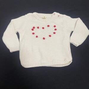 Tucker + Tate White Sweater with Red Heart Design size 12 months old